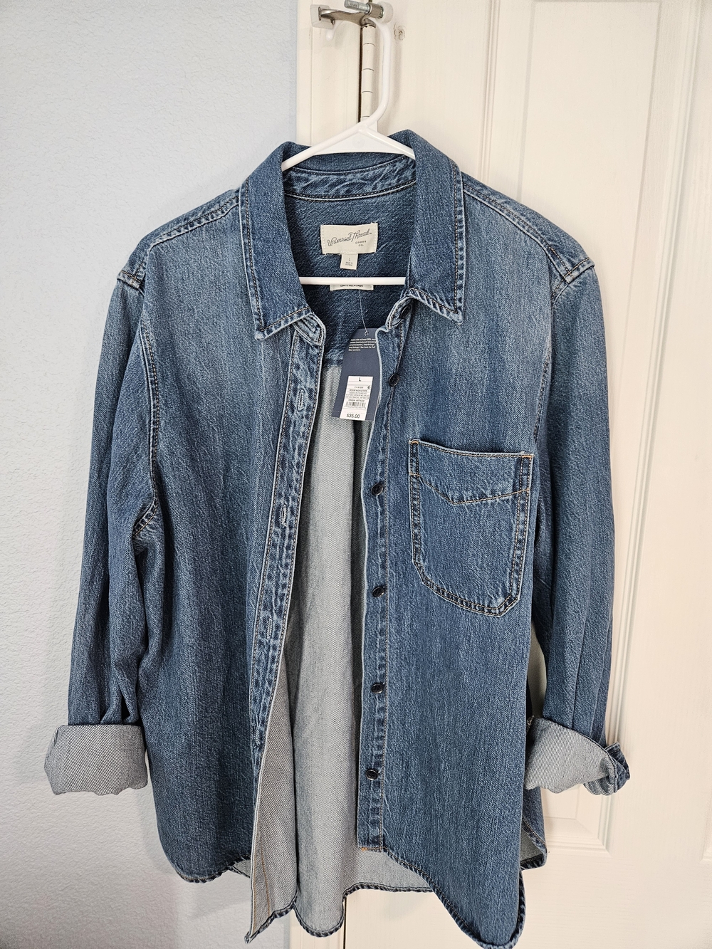 Relaxed Denim Shirt - Medium Wash - Picture 2 of 15